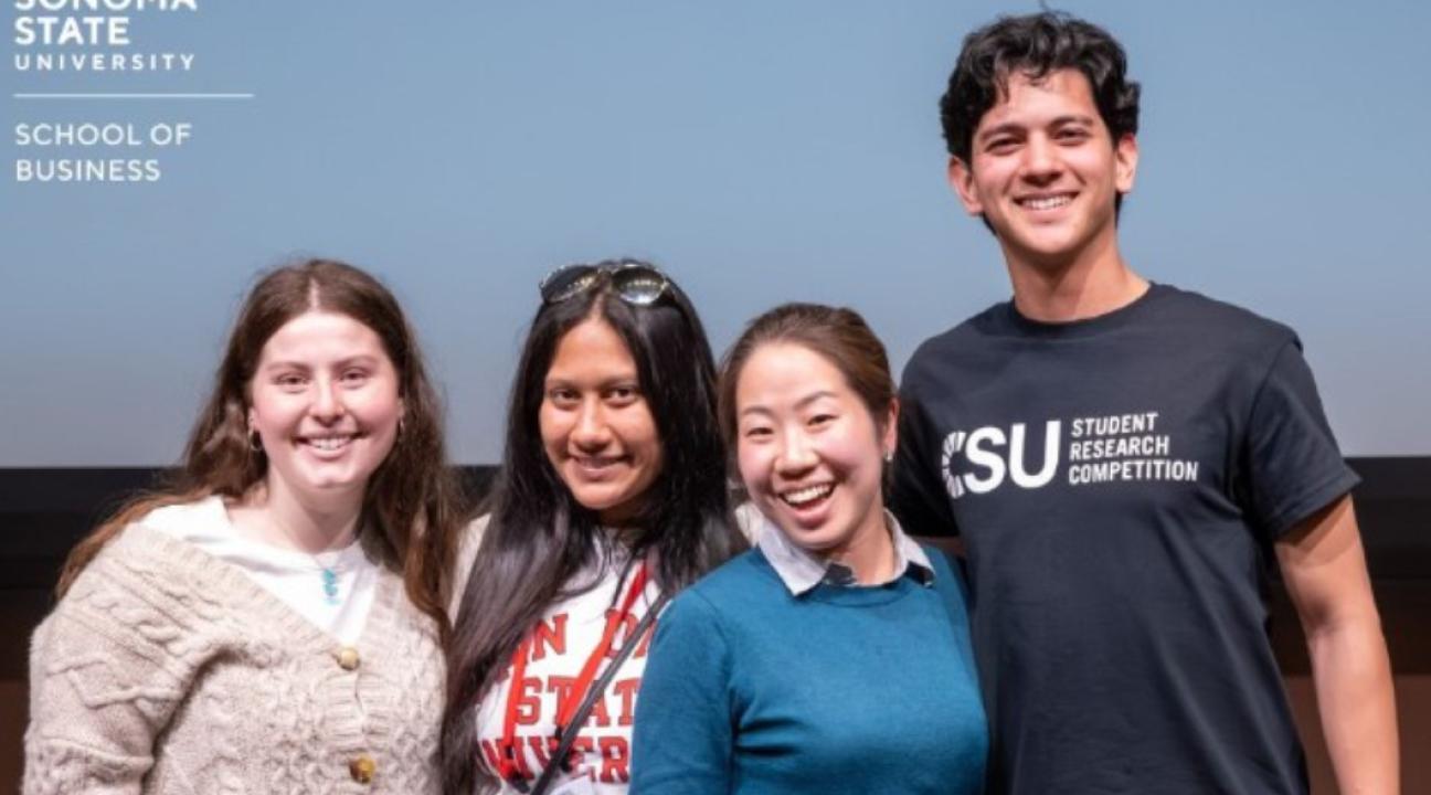  Photo of Business Students at CSU Student Research Competition